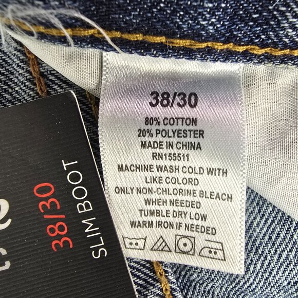 Aeropostale Classic Slim Boot Cut Jeans Men’s 38x30 Dark Wash Bootcut Denim NEW - Picture 7 of 7